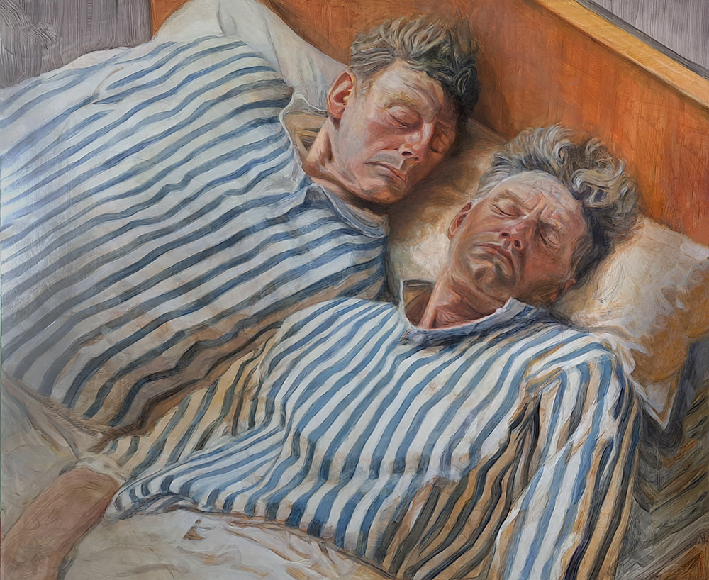 Norman Leto, Twins From J. Littell's Kindly Ones, negyven évvel később Olaj, farostlemez, 120x100, 2023