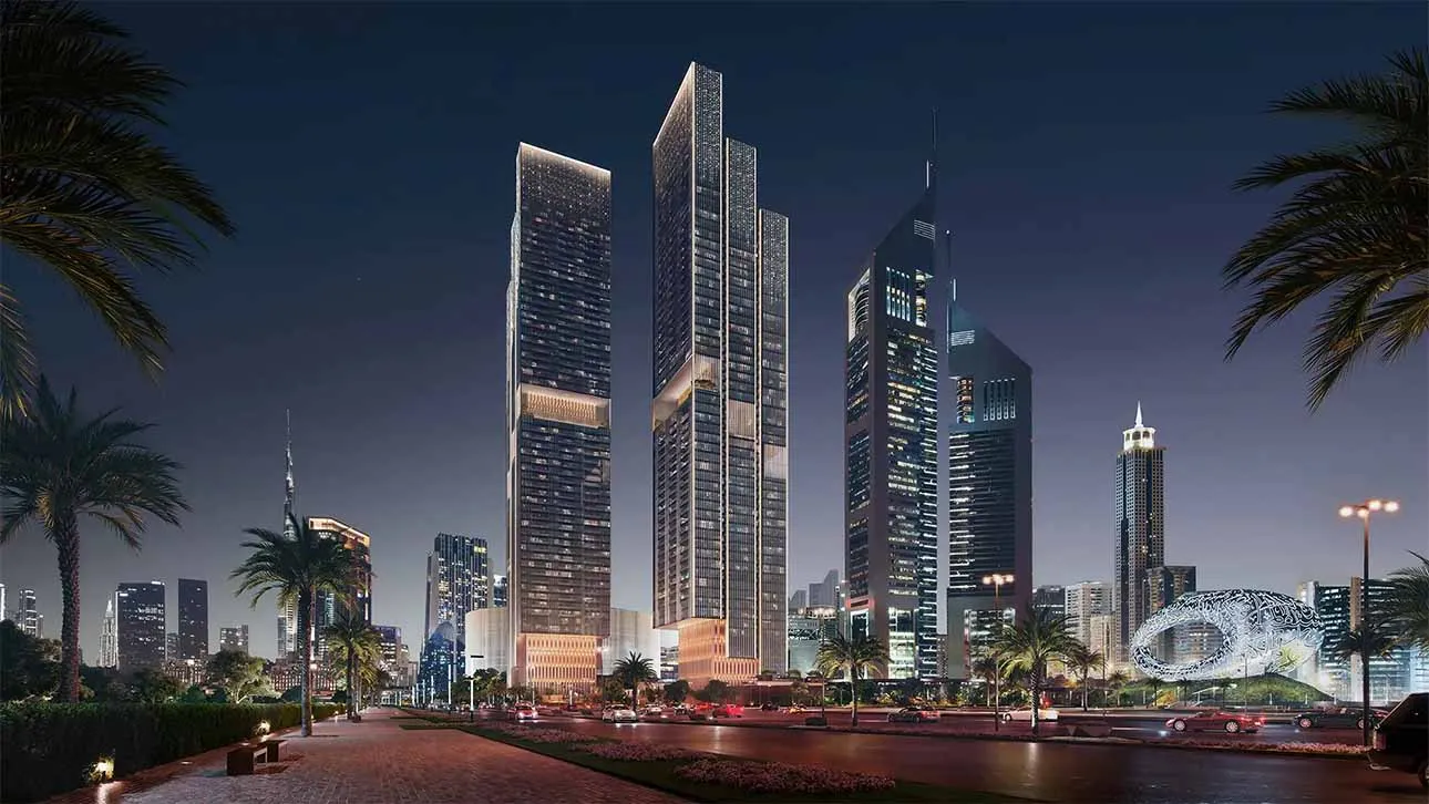Jumeirah Residences Emirates Towers projekt a Scda Architects-tól Dubajban